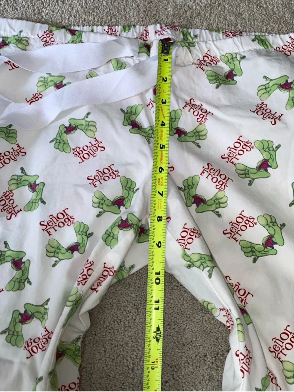 Senor‎ Frogs Bahamas Sleepwear Pajama Bottoms Frogs Feet Size Large Cotton